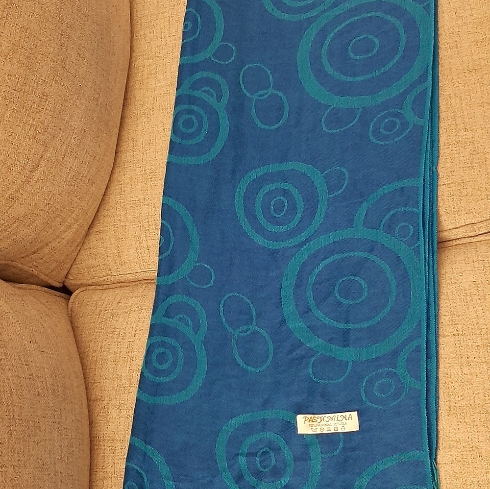 VINTAGE PASHMINA & SILK.ELEGANT WOVEN WOMAN'S SCARVES WRAP.70% PASHMINA 30% SILK